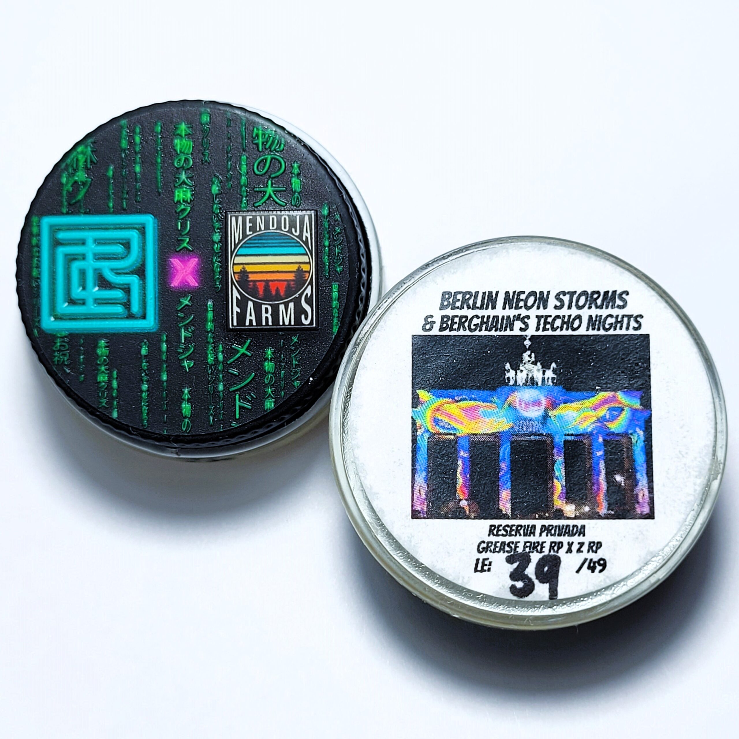 Real Cannabis Chris x Mendoja Farms 'Berlin Neon Storms & Berghains Techno Nights' LE Reserva Privada Cold Cure Live Rosin 90-149u